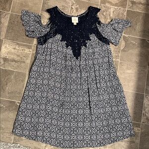 Knox Rose Dress in Navy and White Pattern